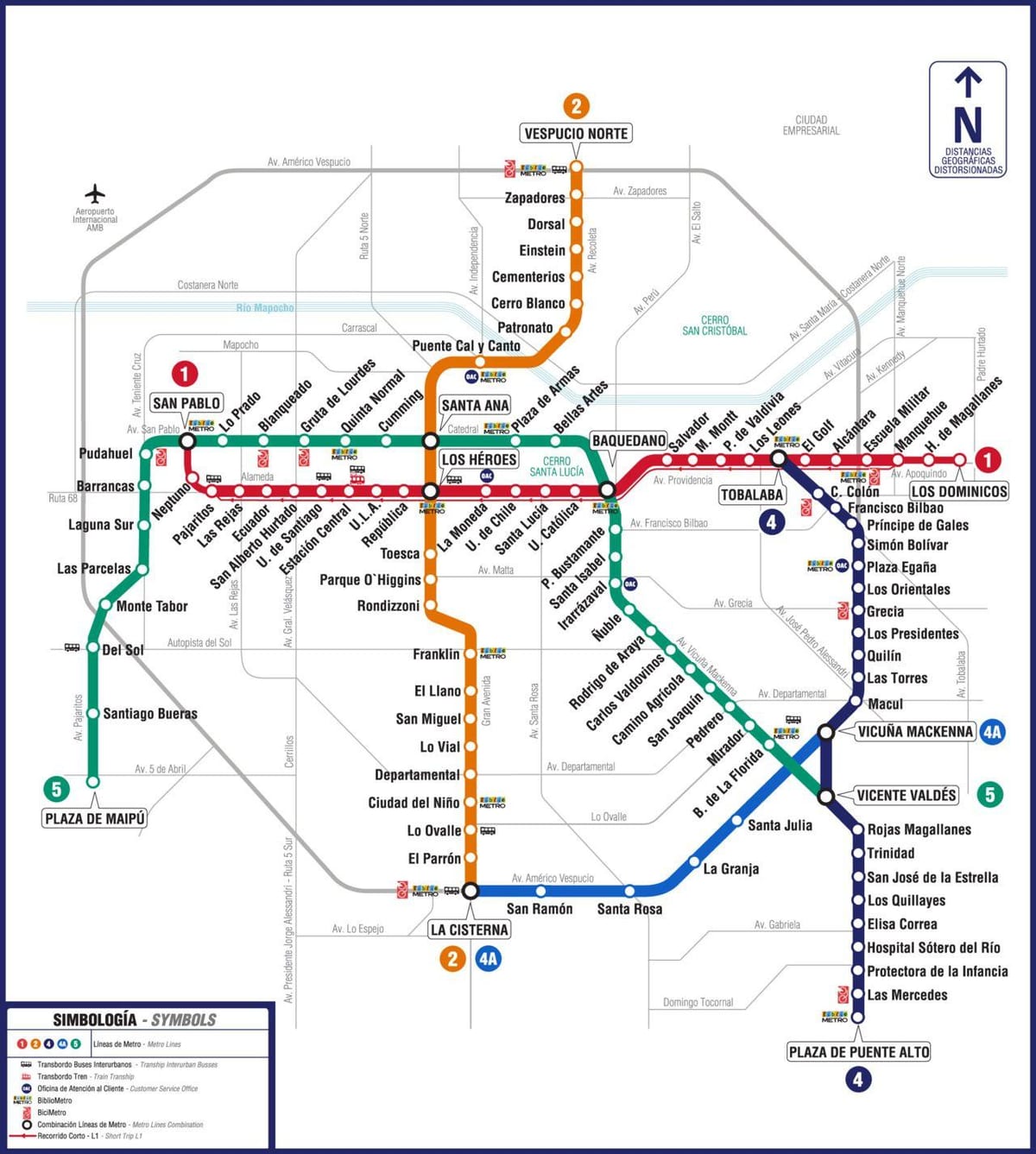 แผนที่ของชิลีรถไฟใต้ดิน