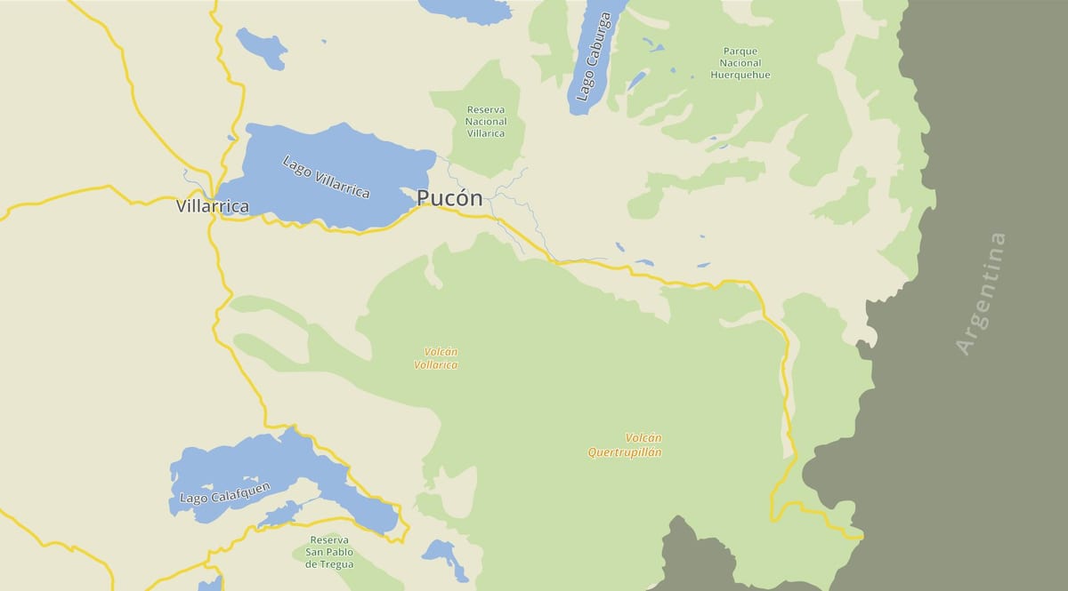 แผนที่ของ pucon ชิลี