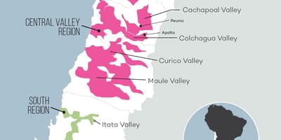 แผนที่ของกลางหุบเขาชิลี