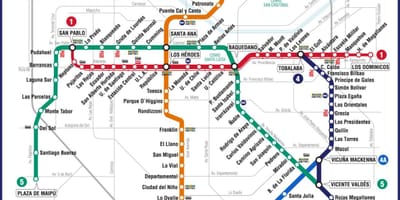 แผนที่ของชิลีรถไฟใต้ดิน
