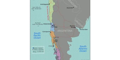 แผนที่ของชิลี chile. kgm