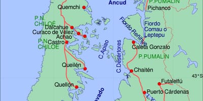 แผนที่ของ chiloe ชิลี