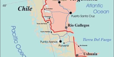 แผนที่ของ patagonia ชิลี